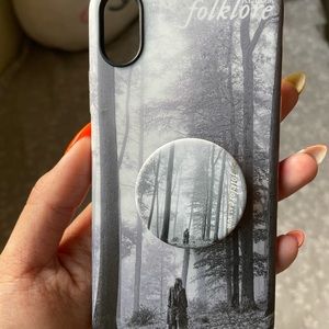 Taylor Swift Folklore iPhone X case with Folklore pop socket combo